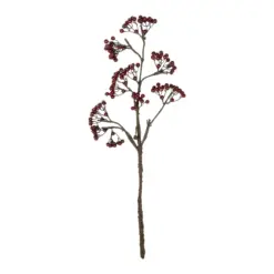 Alternative view of GloboStar® Artificial Garden RED HOLLY BERRIES FRUIT BRANCH 21427 Τεχνητό Διακοσμητικό Κλαδί Κόκκινο Γκί Y86cm