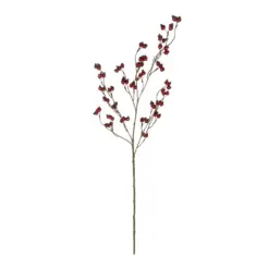 Alternative view of GloboStar® Artificial Garden RED HOLLY BERRIES FRUIT BRANCH 21428 Τεχνητό Διακοσμητικό Κλαδί Κόκκινο Γκί Y102cm