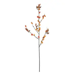 Alternative view of GloboStar® Artificial Garden ORANGE BERRIES FRUIT BRANCH 21443 Τεχνητό Διακοσμητικό Κλαδί Πορτοκαλί Γκί Y94cm