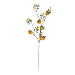 Alternative view of GloboStar® Artificial Garden YELLOW POMEGRANATE  FRUIT BRANCH 21445 Τεχνητό Διακοσμητικό Κίτρινη Κλαδί Ροδιά Y85cm