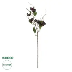 GloboStar® Artificial Garden OLIVE FRUIT BRANCH 21449 Τεχνητό Διακοσμητικό Κλαδί Ελίας Y70cm