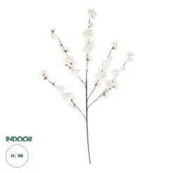 GloboStar® Artificial Garden WHITE GUAXIA FLOWER BRANCH 21456 Τεχνητό Διακοσμητικό Κλαδί Λευκή Γκουάβα Y100cm