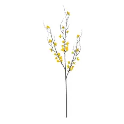 Alternative view of GloboStar® Artificial Garden YELLOW JUNGLE GERANIUM BLOSSOM BRANCH 21460 Τεχνητό Διακοσμητικό Κλαδί Κίτρινο Γεράνι Y95cm