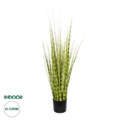 GloboStar® Artificial Garden ZEBRA GRASS 21481 Τεχνητό Διακοσμητικό Φυτό Ζέμπρα Μ30 x Π20 x Υ90cm