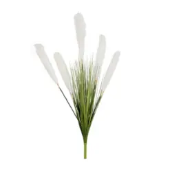 Alternative view of GloboStar® Artificial Garden WHITE PAMPAS GRASS BRANCH 21485 Τεχνητό Διακοσμητικό Κλαδί Λευκό Πάμπας Y88cm
