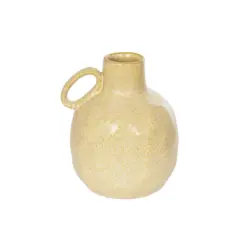 Alternative view of GloboStar® Artificial Garden SCHEELITE 21507 Διακοσμητικό Κεραμικό Βάζo Μπέζ Φ15 x Υ17 cm