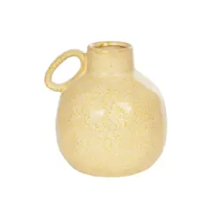Alternative view of GloboStar® Artificial Garden SCHEELITE 21508 Διακοσμητικό Κεραμικό Βάζo Μπέζ Φ11 x Υ12 cm