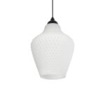 GLOBOSTAR® SKLO 206-0023 Μοντέρνο Κρεμαστό Φωτιστικό Οροφής με Ντουί 1 x E27 AC 220-240V IP20 – Λευκό – Μ22 x Π22 x Υ31cm
