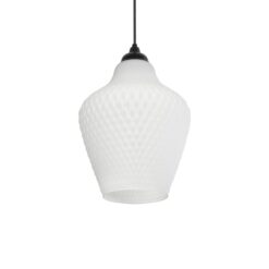 GLOBOSTAR® SKLO 206-0023 Μοντέρνο Κρεμαστό Φωτιστικό Οροφής με Ντουί 1 x E27 AC 220-240V IP20 – Λευκό – Μ22 x Π22 x Υ31cm