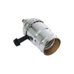 Alternative view of GloboStar® 78965 Ντουί Vintage Industrial Retro E27 με Διακόπτη ON/OFF - Ασημί - Μ5.5 x Π3.6 x Υ7cm