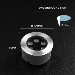 6W LED Χωνευτό Φωτιστικό Δαπέδου 4000K Ασημί IP67 V-TAC 24220VT