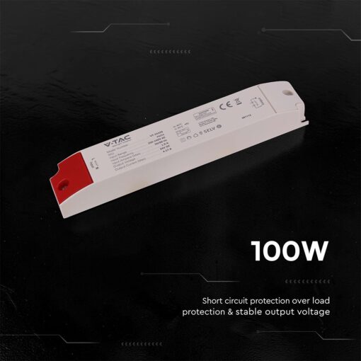 V‑TAC 24251VT Τροφοδοτικό LED Πλαστικό 100W 24V 4.17A Λευκό IP44 300×41×30