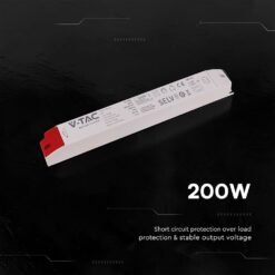 V‑TAC 24252VT 200W Τροφοδοτικό LED Πλαστικό 24V 8.3A Λευκό IP44 320×41×30 24252VT