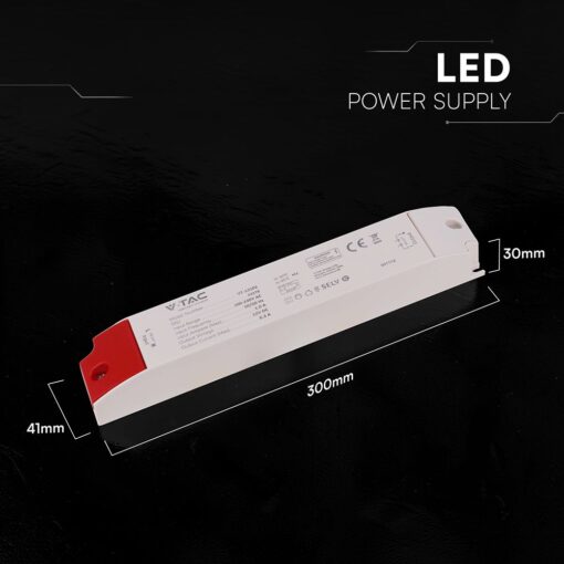 V‑TAC 24270VT Τροφοδοτικό LED Πλαστικό 100W 12V 8.3A Λευκό IP44 300×41×30