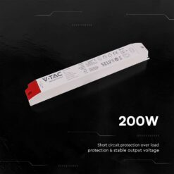V‑TAC 24271VT Τροφοδοτικό LED Πλαστικό 200W 12V 16.5A Λευκό IP44 320×41×30