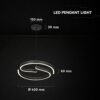 V-TAC 24289VT Κρεμαστό LED Φωτιστικό 25W 3250lm 4000K Μαύρο Ματ – 400×60 mm
