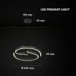 V-TAC 24289VT Κρεμαστό LED Φωτιστικό 25W 3250lm 4000K Μαύρο Ματ – 400×60 mm