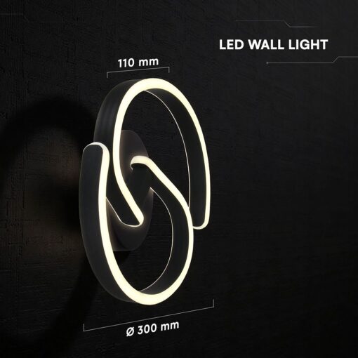 V‑TAC 24290 22W LED Διακοσμητικό Φωτιστικό Τοίχου – 300×110mm – 4000K – Μαύρο
