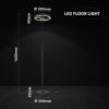 24292 V-TAC LED Φωτιστικό Δαπέδου 25W 3250 lm 4000K Μαύρο Ματ – 300×1420 mm