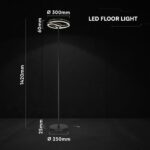 24292 V-TAC LED Φωτιστικό Δαπέδου 25W 3250 lm 4000K Μαύρο Ματ – 300×1420 mm