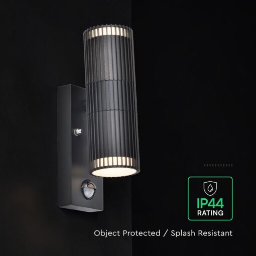 2×GU10 Φωτιστικό Τοίχου Up-Down IP54 με Ανιχνευτή Κίνησης V-TAC 24307VT