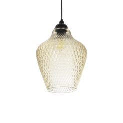 GLOBOSTAR® SKLO 206-0025 Μοντέρνο Κρεμαστό Φωτιστικό Οροφής με Ντουί 1 x E27 AC 220-240V IP20 – Mελί – Μ22 x Π22 x Υ31cm
