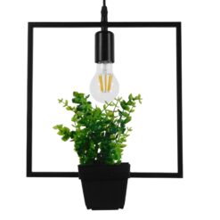 Alternative view of GLOBOSTAR® FLOWERPOT 10001211 Μοντέρνο Κρεμαστό Φωτιστικό Οροφής με Ντουί 1 x E27 AC 220-240V IP20 - Μαύρο & Πράσινο - Μ30 x Π30 x Υ30cm
