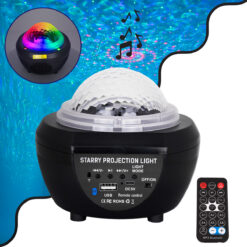 Alternative view of GloboStar® 79603 Μαύρο Επιτραπέζιο Διακοσμητικό Φωτιστικό Ειδικών Εφε NIGHT SKY GALAXY 3D LED 10W DC 5V 2200mAh Επαναφορτιζόμενο με Bluetooth Speaker - Sound Activated - Καλώδιο Τροφοδοσίας USB και Ασύρματο Χειριστήριο RF 2.4Ghz Πολύχρωμo RGB Dimmable