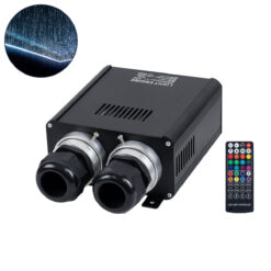 Alternative view of GloboStar® 78566 Μηχανή Οπτικής Ίνας Διπλής Κεφαλής - Fiber Optic Light Machine Double Head LED 45W AC 220-240V με Ασύρματο Χειριστήριο RF 2.4Ghz Μ16 x Π26 x Υ8.5cm RGB - 2 Years Warranty