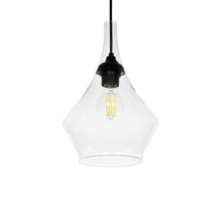 GLOBOSTAR® BALU 206-0042 Μοντέρνο Κρεμαστό Φωτιστικό Οροφής με Ντουί 1 x E27 AC 220-240V IP20 – Διάφανο – Μ20 x Π20 x Υ31cm