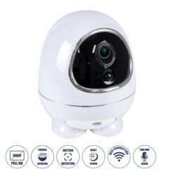Alternative view of GloboStar® 86008 Rechargeable Table Camera WiFi HD 1080P 3MP 350° 5200mAh Two Way Audio & Motion Detection - Επαναφορτιζόμενη Επιτραπέζια Κάμερα WiFi HD 1080P 350° 5200mAh Διπλή Κατέυθυνση Ομιλίας με Ανιχνευτή Κίνησης - Λευκό