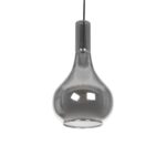 GLOBOSTAR® ΤΟΝΕ 206-0034 Μοντέρνο Κρεμαστό Φωτιστικό Οροφής με Ντουί 1 x E27 AC 220-240V IP20 – Μαύρο Φιμέ – Μ20 x Π20 x Υ36cm