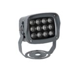 GLOBOSTAR® FLOODXENA 90125 Προβολέας Σποτ Wall Washer LED 12W 1020lm 10° AC 220-240V Αδιάβροχο IP65 Φούξια – Bridgelux SMD Chip – Γκρι Ανθρακί – Μ13.5 x Π11 x Υ15cm – 3 Χρόνια Εγγύηση