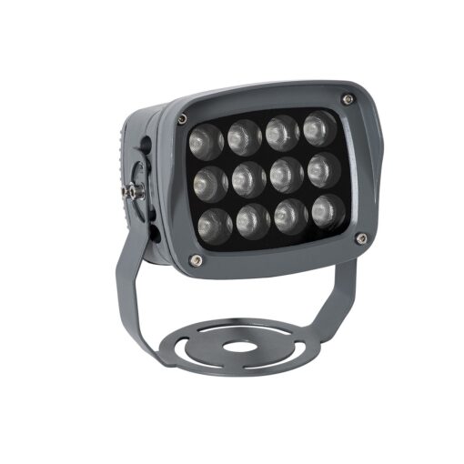 GLOBOSTAR® FLOODXENA 90125 Προβολέας Σποτ Wall Washer LED 12W 1020lm 10° AC 220-240V Αδιάβροχο IP65 Φούξια – Bridgelux SMD Chip – Γκρι Ανθρακί – Μ13.5 x Π11 x Υ15cm – 3 Χρόνια Εγγύηση