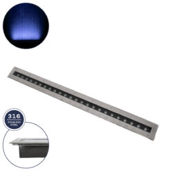 Alternative view of GloboStar® UNDERGROUND-REMVI 90194-B Χωνευτό Φωτιστικό Wall Washer Δαπέδου LED 18W 1440lm 10° DC 24V Αδιάβροχο IP68 L100 x W9 x H7.2cm Μπλε - Ανοξείδωτο Ατσάλι - 3 Years Warranty