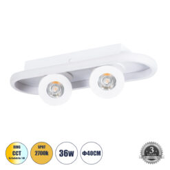 Alternative view of GLOBOSTAR® NESPO 61213 Μοντέρνο Φωτιστικό Οροφής LED 36W 4032lm 360° & 45° AC 220-240V IP20 Ρυθμιζόμενο Λευκό CCT με On/Off 2700K/4500K/6000K - Lumileds SMD Chip - Λευκό Ματ - Μ40 x Π13 x Υ6.5cm - 3 Χρόνια Εγγύηση