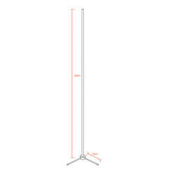 Alternative view of Μοντέρνο Minimal Επιδαπέδιο Μαύρο Φωτιστικό 250cm LED 40 Watt με Ασύρματο Χειριστήριο RF & Dimmer Κόκκινο GloboStar ALIEN Design GLOBO-250-4