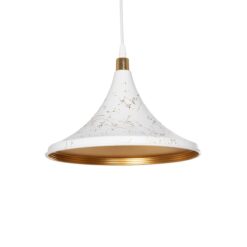 Alternative view of GLOBOSTAR® MARBLE 203-0098 Μοντέρνο Κρεμαστό Φωτιστικό Οροφής με Ντουί 1 x E27 AC 220-240V IP20 - Λεύκο & Χρυσό - Μ30 x Π30 x Υ20cm