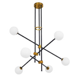 Alternative view of GLOBOSTAR® VELVET 00994 Μοντέρνο Κρεμαστό Φωτιστικό Οροφής με Ντουί 6 x G9 AC 220-240V IP20 - Πολύχρωμο - Μ80 x Π80 x Υ85cm