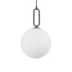 kelvo® BELLISSIMO KLV-101-0374 Κρεμαστό Φωτιστικό Οροφής για Λάμπα με Ντουί E27 AC 220-240V IP20 – Μαύρο Ματ & Λευκό – Μ30 x Π30 x Υ52cm