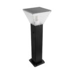 GLOBOSTAR® VEGGIE 90549 Φωτιστικό Κολωνάκι Κήπου με Ντουί 1 x E27 60° AC 220-240V Αδιάβροχο IP65 – Μαύρο – Μ20 x Π20 x Υ60cm – 2 Χρόνια Εγγύηση