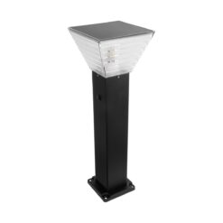 GLOBOSTAR® VEGGIE 90549 Φωτιστικό Κολωνάκι Κήπου με Ντουί 1 x E27 60° AC 220-240V Αδιάβροχο IP65 – Μαύρο – Μ20 x Π20 x Υ60cm – 2 Χρόνια Εγγύηση