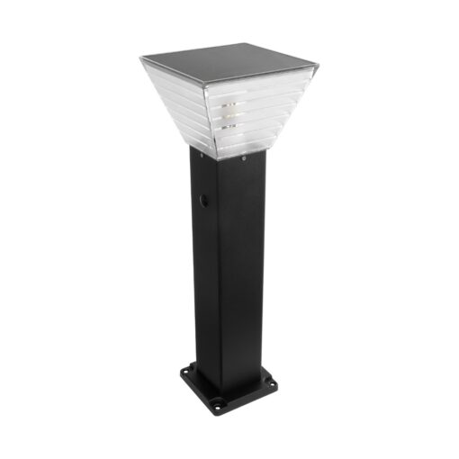 GLOBOSTAR® VEGGIE 90549 Φωτιστικό Κολωνάκι Κήπου με Ντουί 1 x E27 60° AC 220-240V Αδιάβροχο IP65 – Μαύρο – Μ20 x Π20 x Υ60cm – 2 Χρόνια Εγγύηση