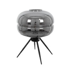 Alternative view of GLOBOSTAR® JAVAN 00738 Μοντέρνο Επιτραπέζιο Φωτιστικό Πορτατίφ με Ντουί 1 x E27 AC 220-240V IP20 - Μαύρο Φιμέ & Μαύρο - Μ30 x Π30 x Y19cm