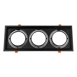 Alternative view of GLOBOSTAR® VITA 77857 Χωνευτή Κινούμενη Βάση για 3 x Σποτ AR111 για Ντουί GU10/GU5.3 IP20 - Μαύρο Ματ - Μ48.7 x Π18 x Υ5.5cm / Q47.5 x 17cm