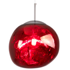 Alternative view of GLOBOSTAR® DIXAR 00763 Μοντέρνο Κρεμαστό Φωτιστικό Οροφής με Ντουί 1 x E27 AC 220-240V IP20 - Κόκκινο & Ασημί - Μ36 x Π36 x Υ45cm