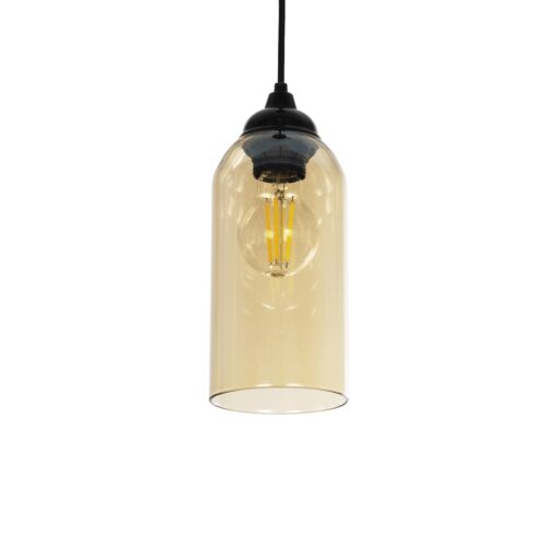 GLOBOSTAR® TUBE 206-0031 Μοντέρνο Κρεμαστό Φωτιστικό Οροφής με Ντουί 1 x E27 AC 220-240V IP20 – Mελί – Μ10 x Π10 x Υ24cm