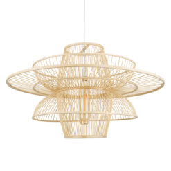 Alternative view of GLOBOSTAR® BALI 01758 Boho Κρεμαστό Φωτιστικό Οροφής με Ντουί 1 x E27 AC 220-240V IP20 - Μπεζ - Μ100 x Π100 x Υ60cm