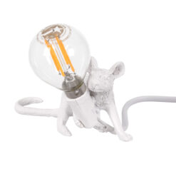 Alternative view of GLOBOSTAR® MOUSE 00676 Vintage Επιτραπέζιο Φωτιστικό Πορτατίφ με Ντουί 1 x E12 AC 220-240V IP20 - Λευκό - Μ13 x Π4 x Υ7cm