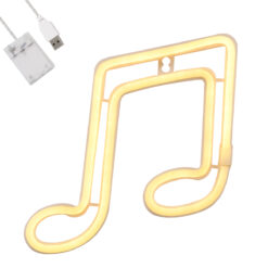 Alternative view of GloboStar® 78568 Φωτιστικό Ταμπέλα Φωτεινή Επιγραφή NEON LED Σήμανσης MUSIC NOTE 5W με Καλώδιο Τροφοδοσίας USB - Μπαταρίας 3xAAA (Δεν Περιλαμβάνονται) - Θερμό Λευκό 2700K